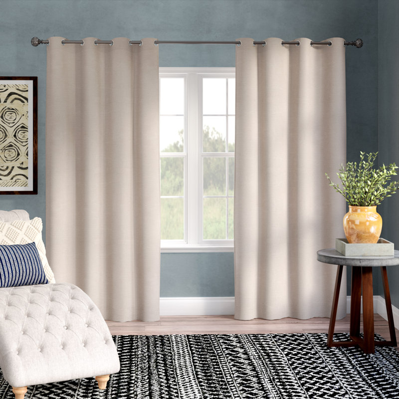 Mistana Breanna Heavy Textured Solid Color SemiSheer Outdoor Grommet Curtain Panels & Reviews